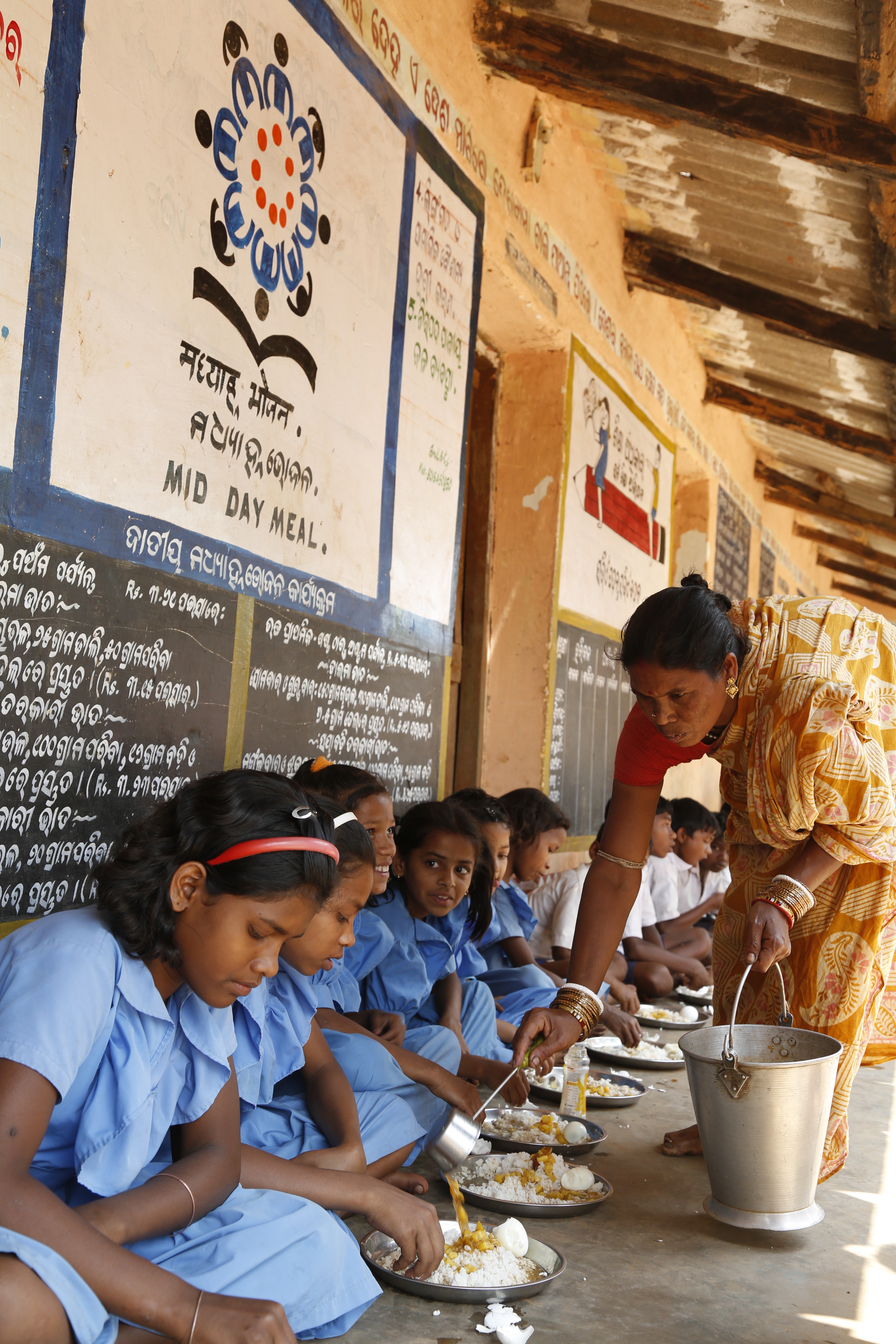 Fortified rice is served at the midday meal