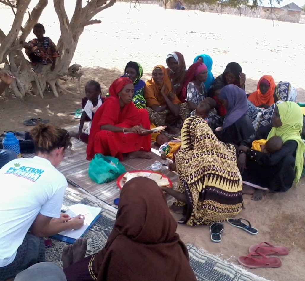 Women in a focus group discussion during Nutrition Causal Analysis data collection