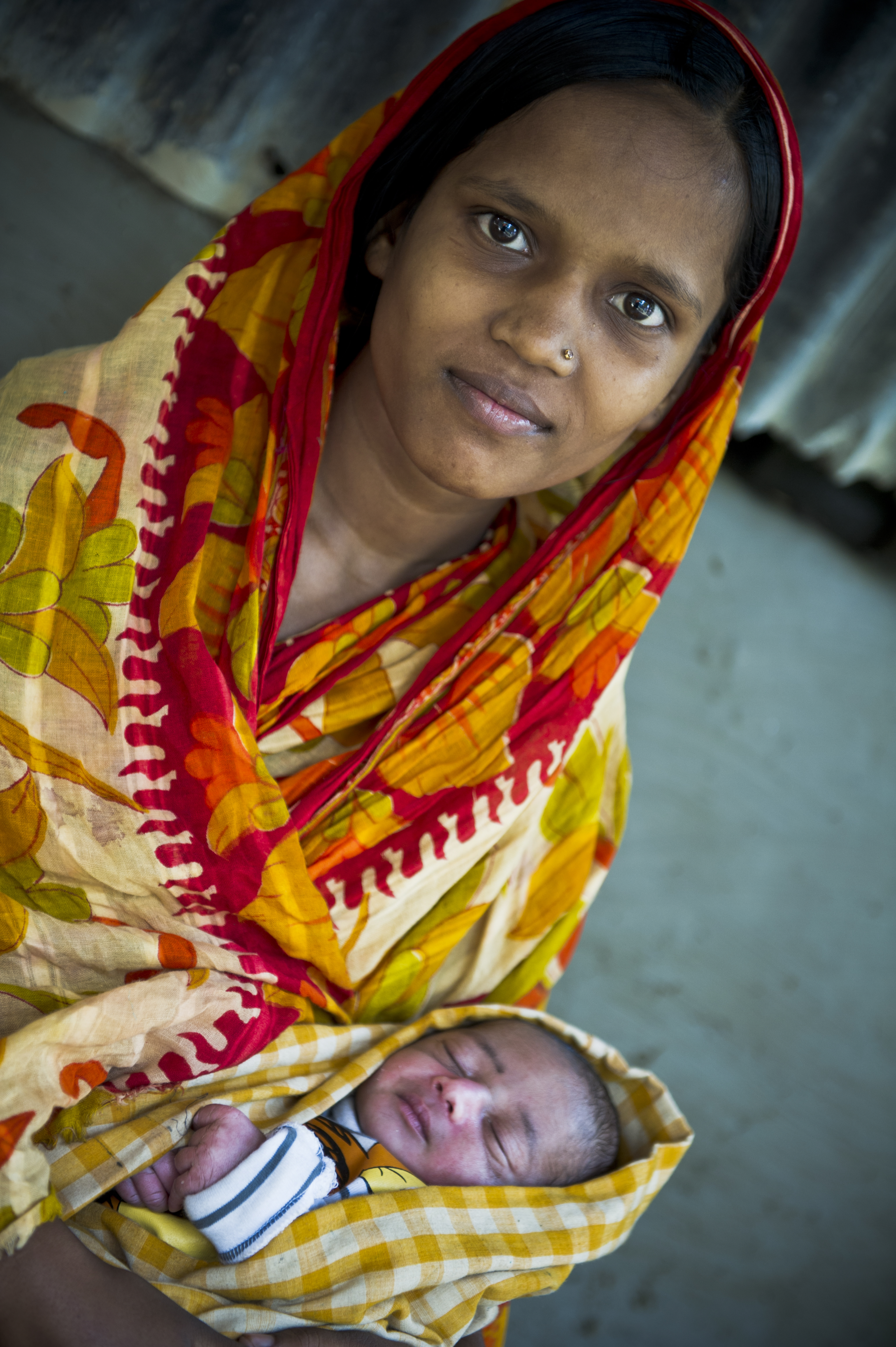 A 16 year old mother attending a nutrition programme in Bangladesh