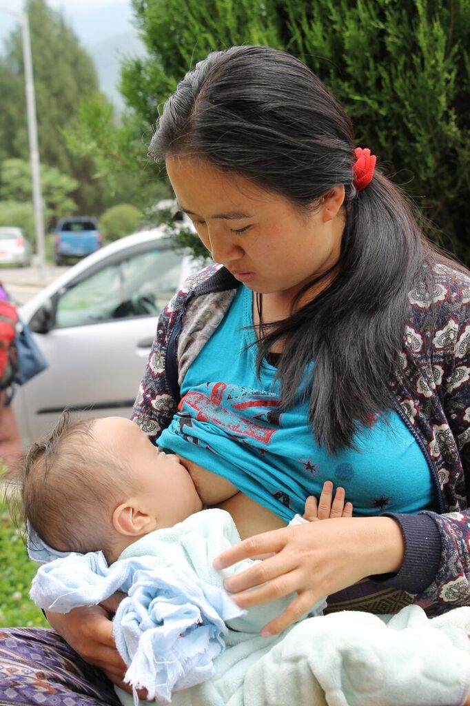 Breastfeeding mother in Bhutan, where the Government has introduced maternity benefits for public sector employees 