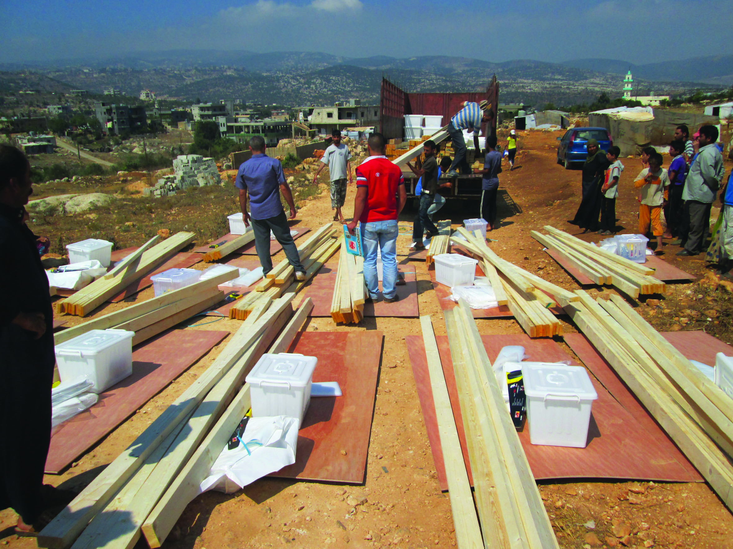 Shelter kits being distributed to an Informal Settlement in Akkar District, North Lebanon
