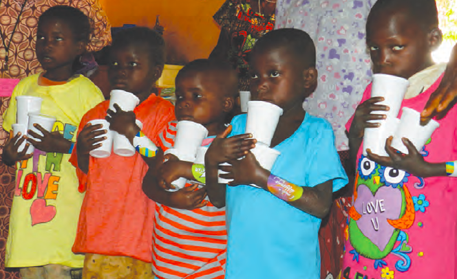 A 3 day supply of RUTF is provided to five underweight children
