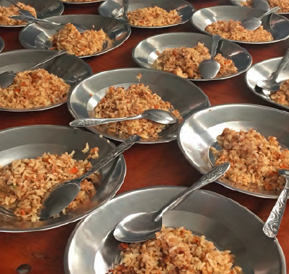 Meals prepared for the school feeding programme