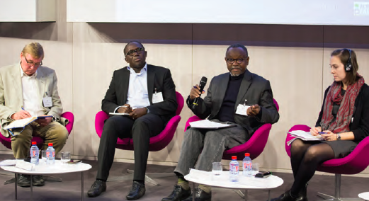 Research uptake panelists (l to r): Patrick Kolsleren, Abdoulaye Ka, Mahaman Tidjani Alou and Zvia Shwirtz