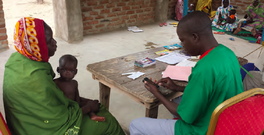A health worker using the CMAM app in Bitkine, Chad