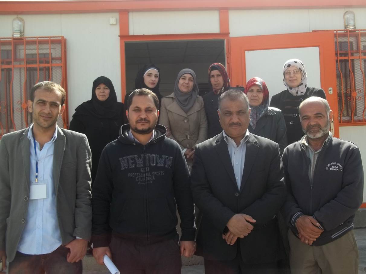Clinic staff outside one of the primary health centres in Jarabulus