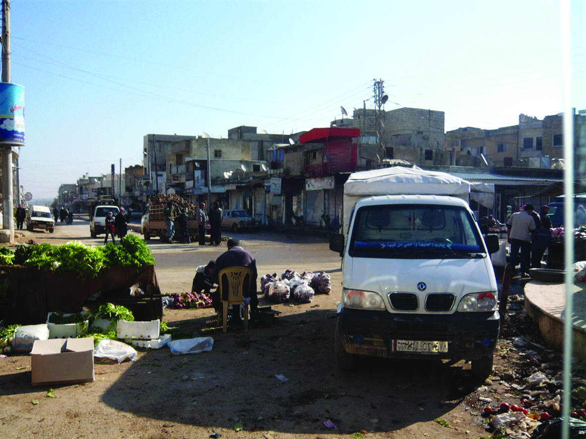 Small market in a town located in Idlib area, Syria