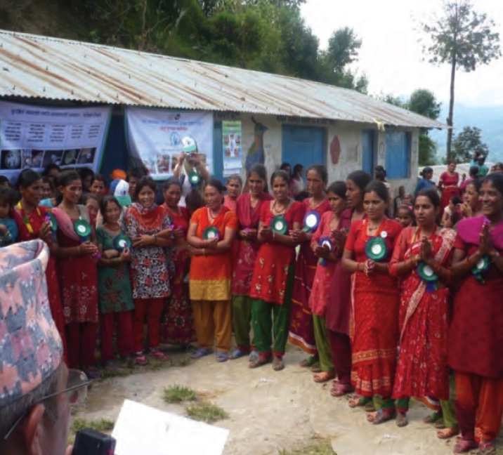 Mothers publically committing to practise food hygiene behaviours in the Nepal food hygiene intervention study.