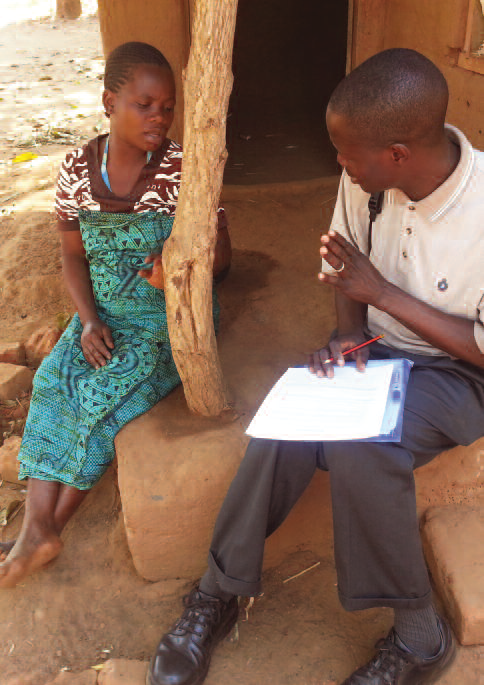Data collector interviewing a respondent