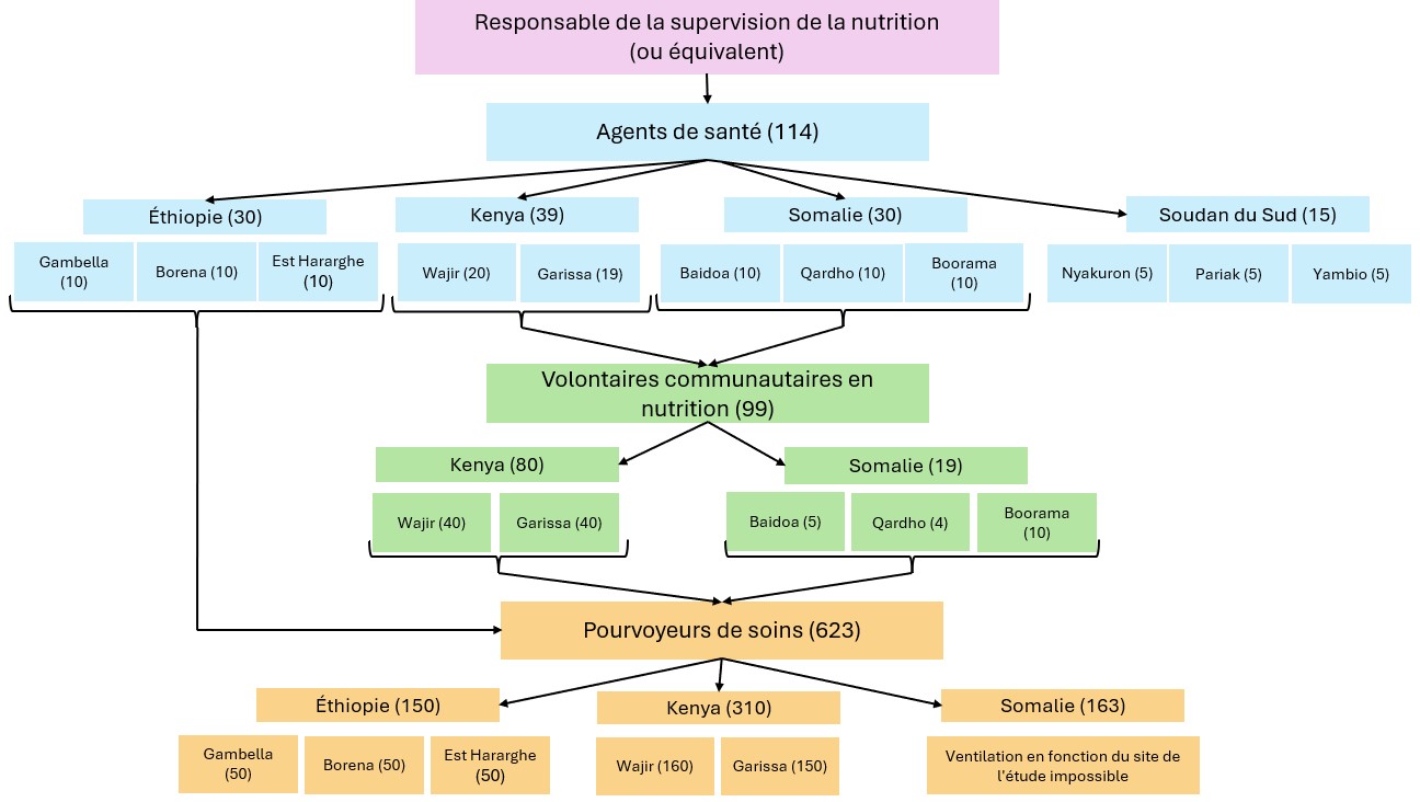 Nombre de participants formés sur chaque lieu d’étude