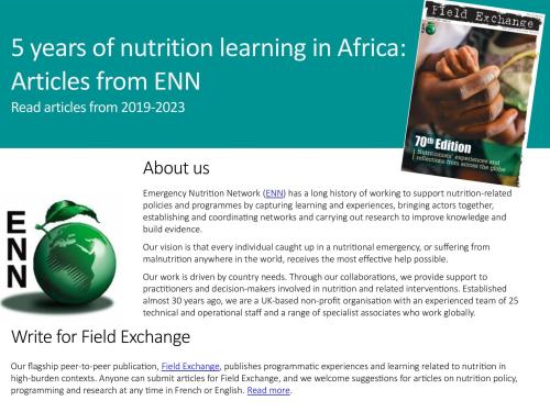 First page of the document '5 years of nutrition learnings in Africa