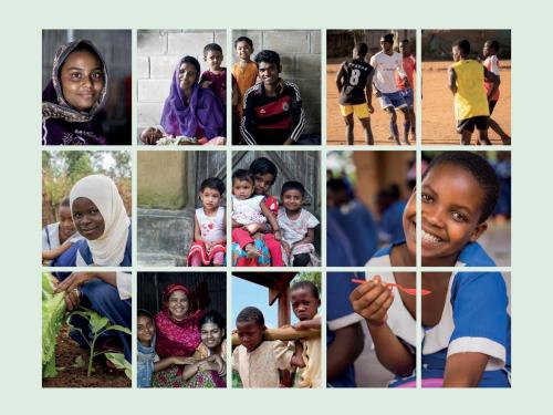 A collage of photos of adolescents from Bangladesh and Malawi 