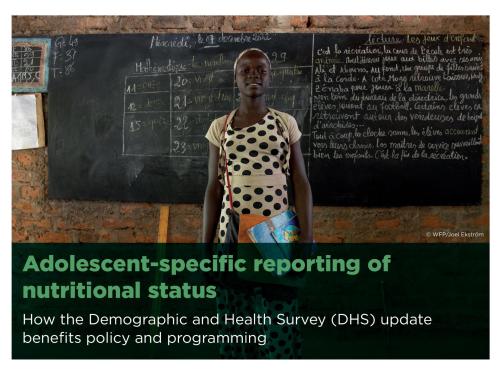 Adolescent-specific reporting of nutritional status