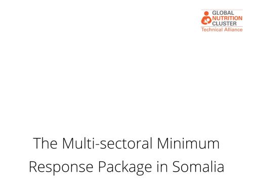 First page of the document 'The Multi-sectoral Minimum Response Package in Somalia'