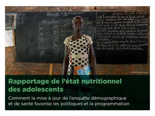 First page of the document 'Rapportage de l'état nutritionnel des adolescents'