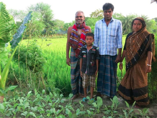 FB A family that was supported to develop an integrated farming, including vegetables, Aman rice and sweet water aqu