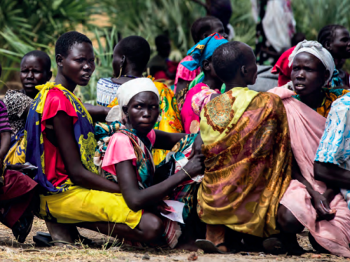 FB Women with young children attend a health education session on feeding and hygiene practices in Baidoa,