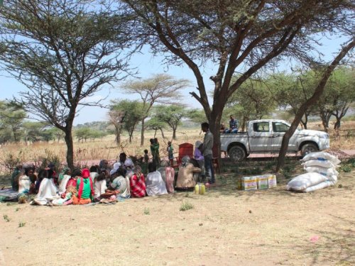 FB project beneficiaries waiting to receive supplementary food in Adami tullu jido kombolcha woreda Ethiopia
