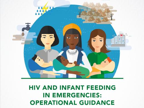 Front cover of guidance report titled, "HIV and Infant Feeding in Emergencies: Operational Guidance."