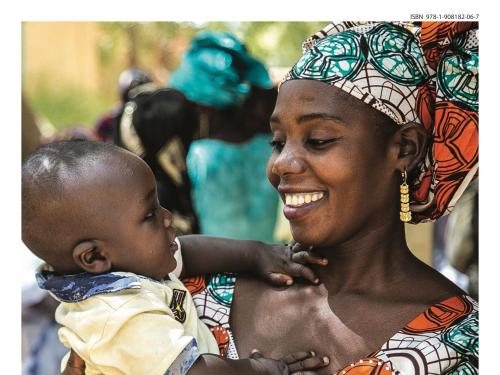 Front cover meeting report titled, "Management of At risk Mothers and Infants under six months (MAMI) Special Interest Group (SIG) meeting" from the 12th and 13th of December 2019. Image shows woman smiling holding a baby.