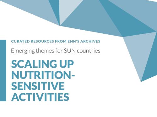 First page of report titled, "Emerging themes for SUN countries: Scaling up nutrition sensitive activities."