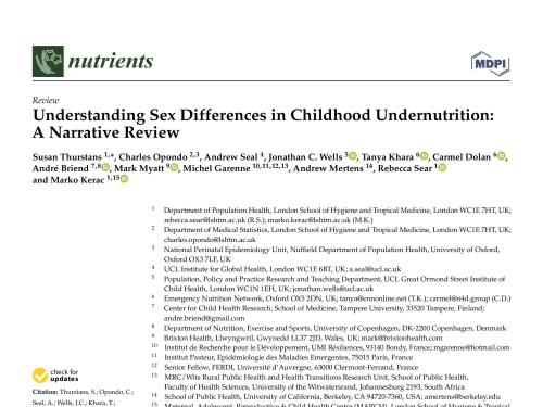 First page of the document 'Understanding Sex Differences in Childhood Undernutrition: A Narrative Review'