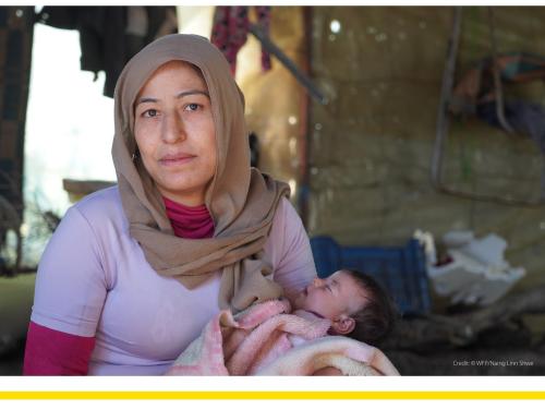 Front cover of the document 'Working together to support the continuity of quality, respectful care for at-risk infants under six months and their mothers in humanitarian contexts' with a woman holding a new born baby