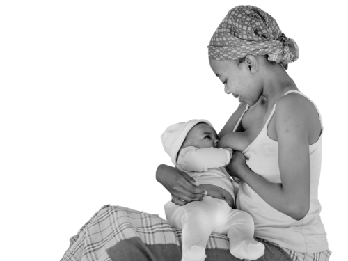 woman breastfeeding in Botswana