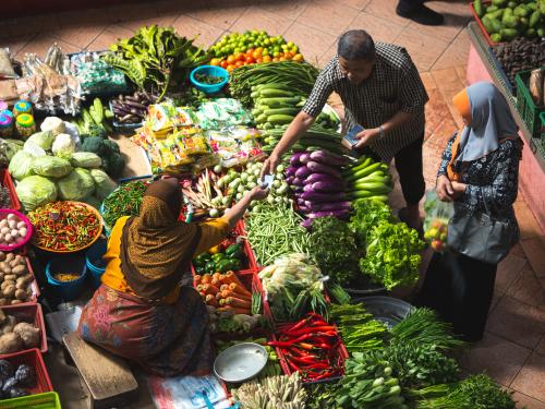 People at a vegetable market