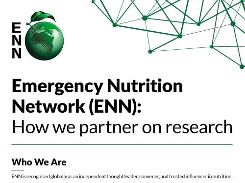 The front cover to ENN's leaflet: how ENN partners on research