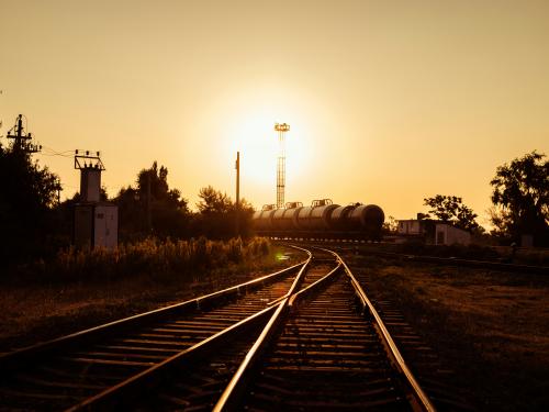 Sunset on Railway tracks