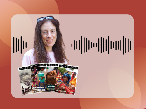 Marie McGrath with 4 copies of Field Exchange