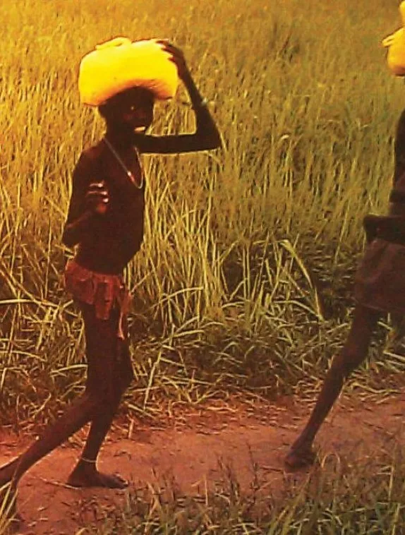 Front cover image shows three young children carrying something on their head