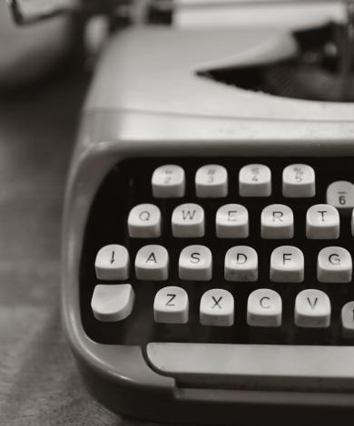 Typewriter, with keys pressed down