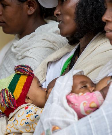 3 Ethiopian mothers breastfeeding 