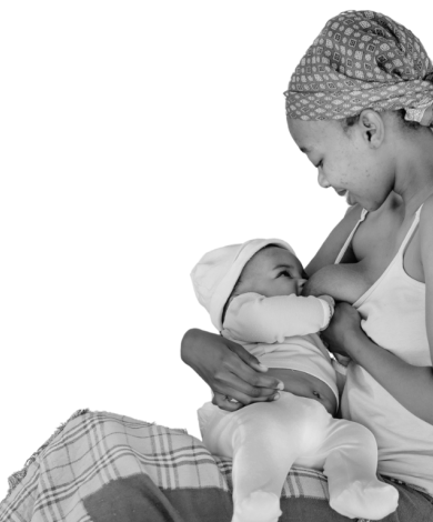 woman breastfeeding in Botswana