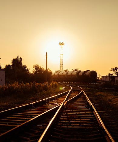 Sunset on Railway tracks