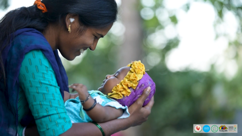 a happy mother and her child in telangana india