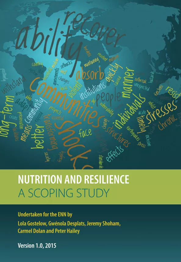Front cover of report titled, "Nutrition and Resilience: A Scoping Study."