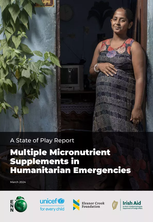 Front cover of the document 'Multiple Micronutrient Supplements in Humanitarian Emergencies'