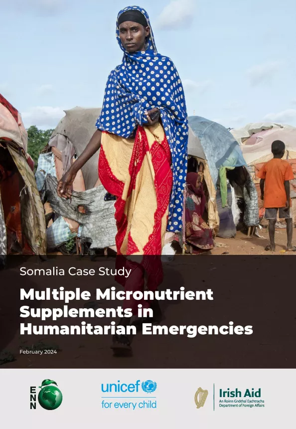 Front cover of the document 'Multiple Micronutrient Supplements in Humanitarian Emergencies: Somalia Case Study'