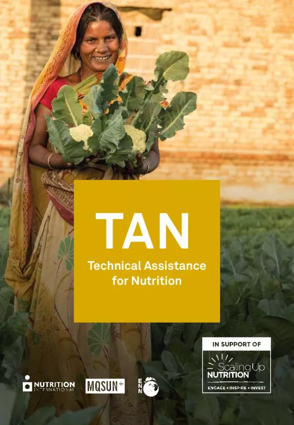 Front cover of the document TAN Technical Assistance for Nutrition