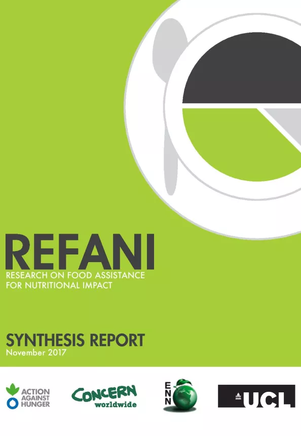 Front cover of the document REFANI synthesis report