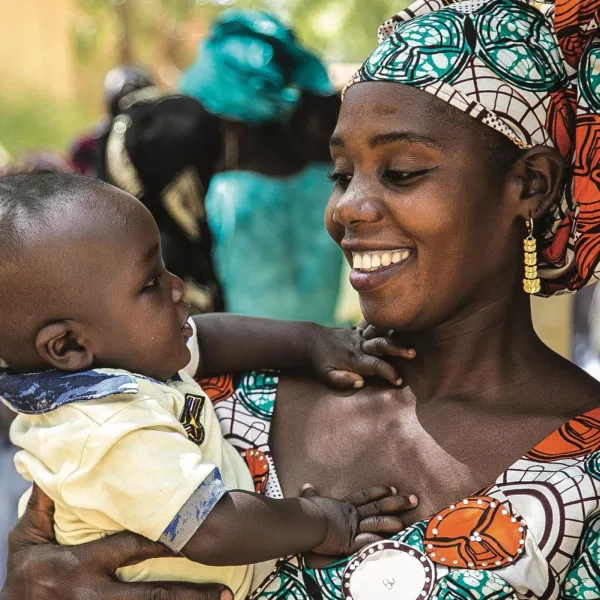 Woman holding baby